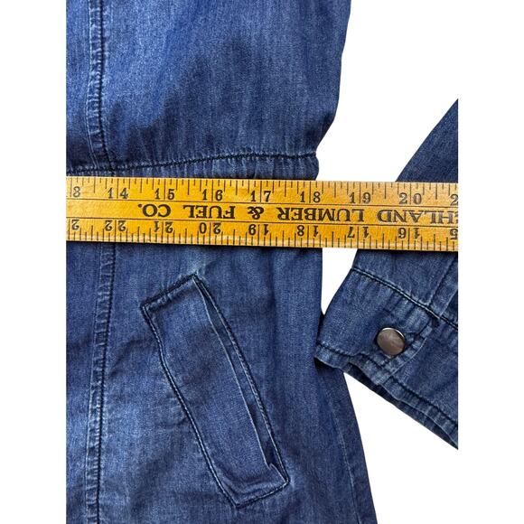 Ci Sono Adorak Jacket Drawstring Waist Blue Denim Cotton Tencel Pockets Sz Small - Picture 11 of 13